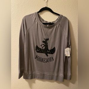NWT Minnesota - Moose in a Canoe Super Soft Sweatshirt - US Apparel